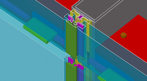 zoom d'une modélisation avec Tekla de charpente metallique